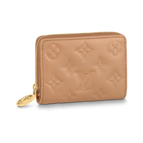 LOUIS VUITTON Coussin Овечья шкура Кошелек Женские CAMEL