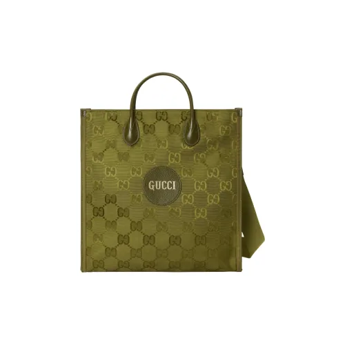 GUCCI Off The Grid Кожа Детали Тоут Сумка Сумка для покупок Сумка среднего размера Мужская Зеленая