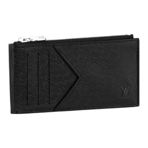 LOUIS VUITTON Держатель для карт из коровьей кожи кошелек для монет мужской черный