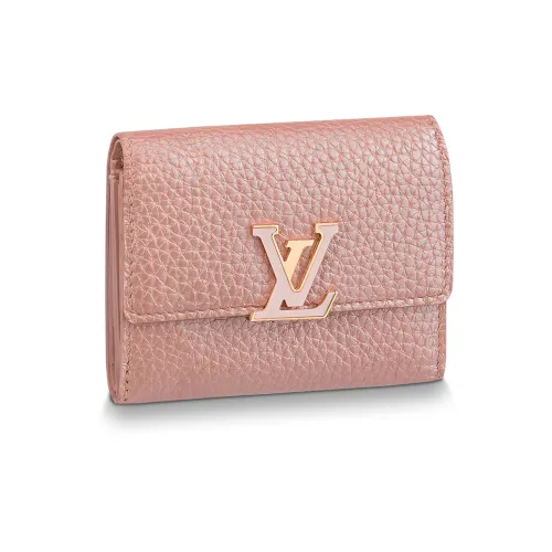 LOUIS VUITTON Capucines Taurillon Кожа Capson Кошелек Экстра Маленький Женский Розовый