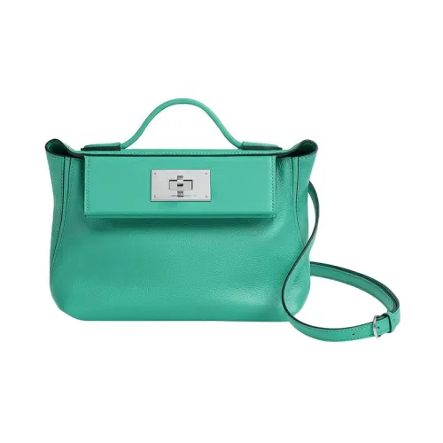 HERMES 24 24 Evercolor Swift Телячья кожа Портативная Сумка через плечо Сумка на плечо Мини Женская 6W Menthe Мятно-зеленый