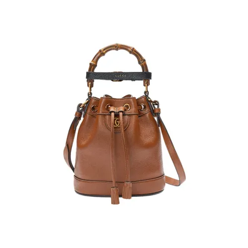 GUCCI Diana Кожа Ведро Сумка Портативная Сумка через плечо Мини Женский Коричневый