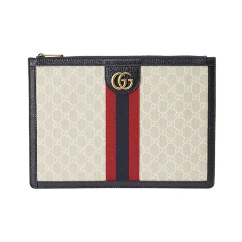 GUCCI Ophidia Холст и Кожа Комбинированный Клатч Мужской Бежевый