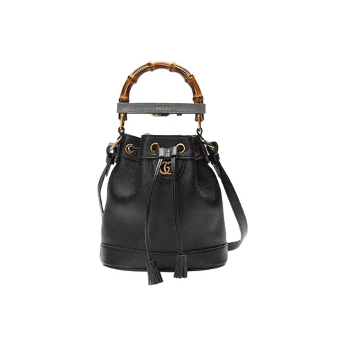 GUCCI Diana Кожа Ведро Сумка Портативная Сумка через плечо Мини Женский Черный