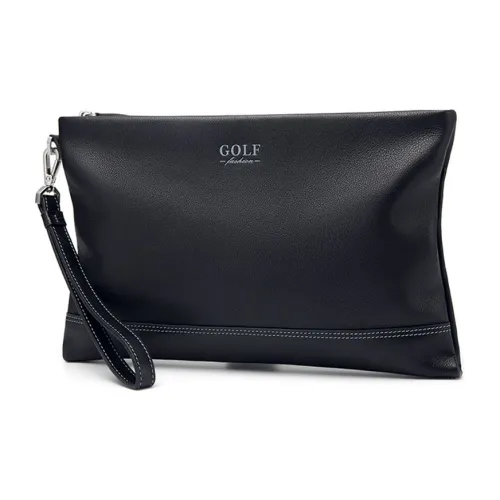 GOLF Подлинная коровья кожа запястный кошелек клатч средний мужской черный