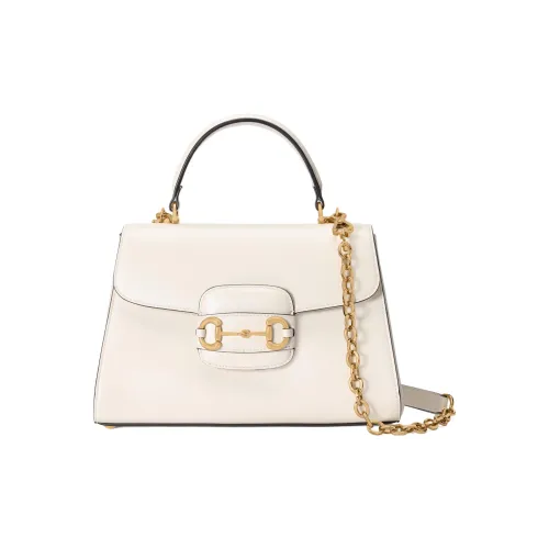 GUCCI Horsebit 1955 Кожа Сумка через плечо Сумка Средний Женская Белая