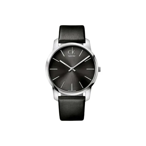 Calvin Klein Часы Кварцевый механизм Естественная кожа Ремешок 43 мм Черный циферблат Мужской K2G21107