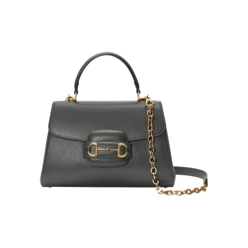GUCCI Horsebit 1955 Кожа Сумка через плечо Сумка Средний Женская Серый