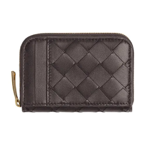 Bottega Veneta Кошелек из овечьей кожи женский темно-коричневый