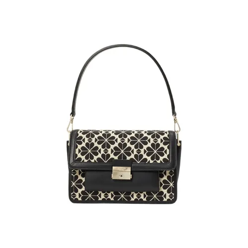 Kate Spade Voyage Ткань с коровьей кожей портативная сумка через плечо сумка на плечо средняя женская черно-белая