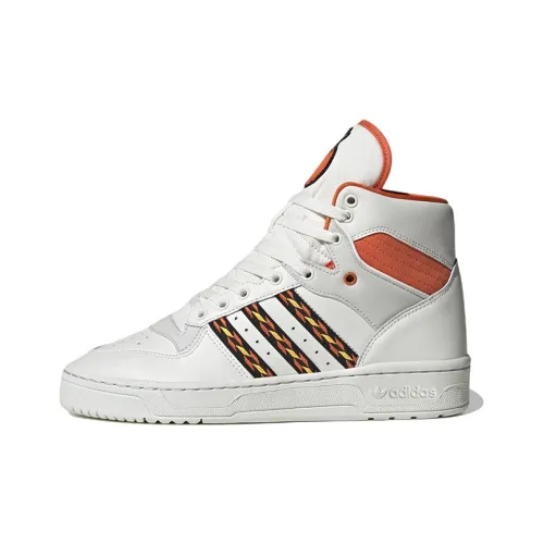 Adidas Originals Rivalry Slip Resistant Abrasion Resistant High Топ Скейтборд Кроссовки Мужские Белый Оранжевый