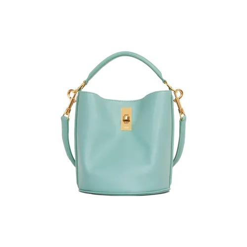 CELINE TEEN BUCKET Сумка из гладкой коровьей кожи ведрообразная сумка сумка через плечо сумка на плечо женская цвет прохладный мятный зеленый