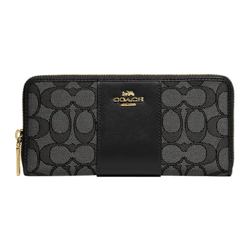 COACH Boxed Жаккард Телячья кожа Держатель для карт Кошелек Мужской Черный