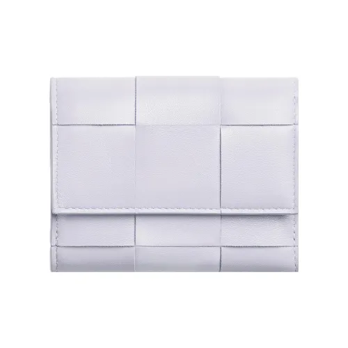 Bottega Veneta Sheepskin с коровьей кожей кошелек маленький женский моющийся радость фиолетовый