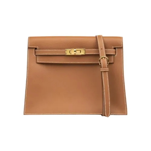 HERMES Kelly Danse Evercolor Телячья кожа Одно плечо Через плечо Клатч Женский 37Gold Золотисто-коричневый