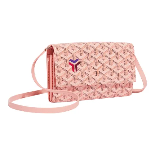 GOYARD Varenne Холст и Кожа Сумка через плечо Женская Розовая