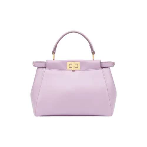 FENDI Peekaboo Lambskin Сумка через плечо Сумка Mini Женская Светло-фиолетовая
