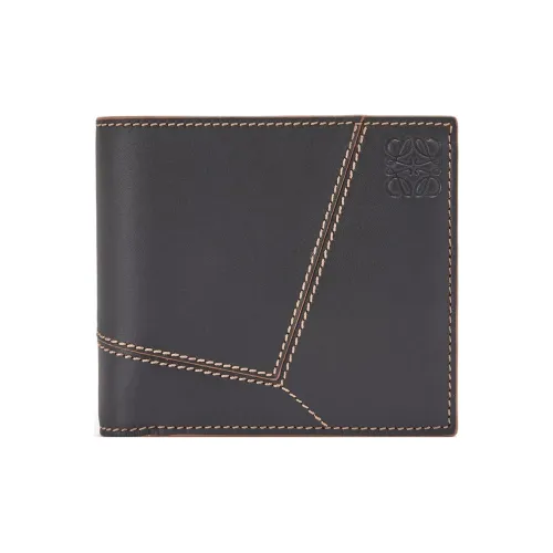 LOEWE Пазл Гладкая коровья кожа Держатель для карт кошелек Мужской Черный