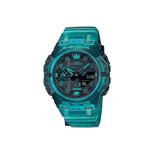 CASIO г Shock Collection Кварцевый механизм Смольный ремешок Часы Мужские Циферблат Синий