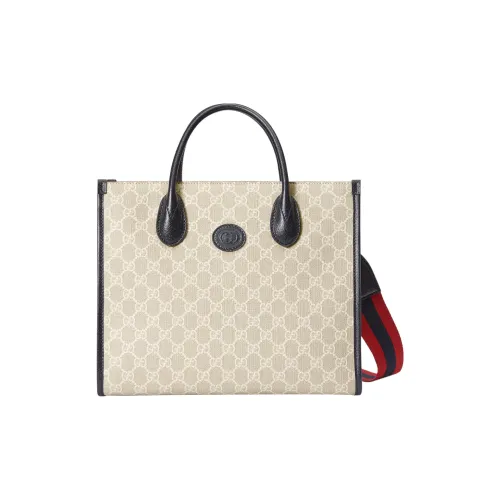 GUCCI Ophidia Холст и Кожа Тоут Сумка Сумка для покупок Сумка через плечо Сумка Маленькая Мужская Бежевая