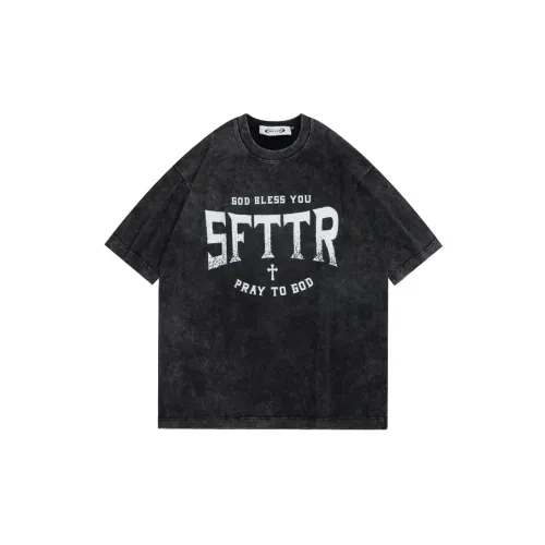 SFTTR Локоть Длина рукавов T-рубашка Унисекс Черный