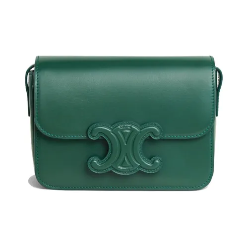 CELINE Teen Triomphe Коровья кожа Сумка через плечо Женская Сосновый зеленый