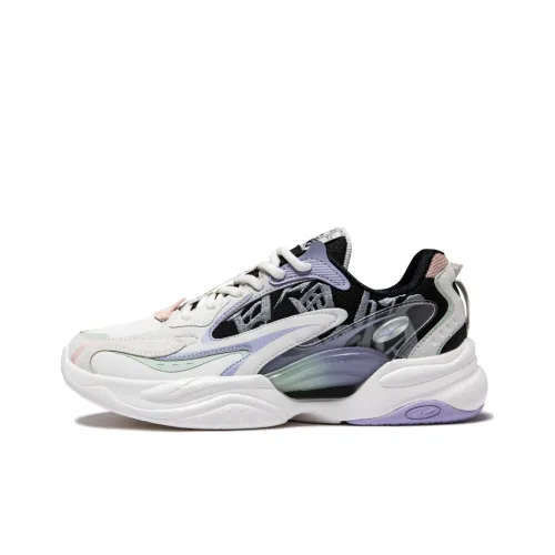 Erke Kunlun Five Elements Low Топ Беговые кроссовки Женские Белый Черный