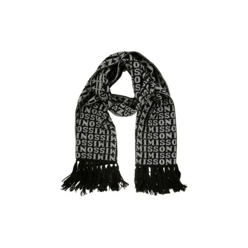 MISSONI Шерсть Трикотаж Шарфы Черный/Серый Мужской