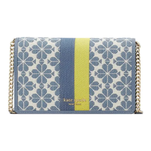 Kate Spade Цветочный дизайн Ткань с Спилок коровьей кожи Кошелек Сумка через плечо Женская Рассвет Синий Многоцветный