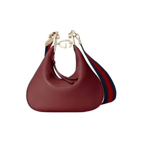 GUCCI Attache Кожа Пельменная Сумка Портативная Сумка через плечо Женская Сумка Бургунди