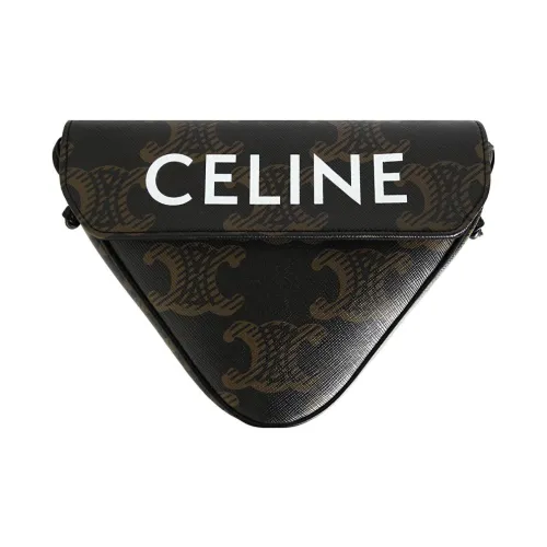 CELINE TRIOMPHE CANVAS С кожаными вставками Сумка через плечо Стандартная Женская Коричневая