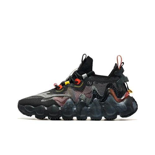 WUSHANWUXING x Erke Низкий Топ Спортивная Повседневная Обувь Мужская Черная Серый