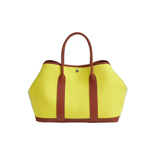 HERMES Garden Party Officier Canvas с Negonda кожа Садовая сумка Унисекс Лимон Тыква