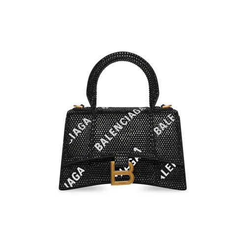 Balenciaga HOURGLASS Сумка через плечо из коровьей кожи женская черная