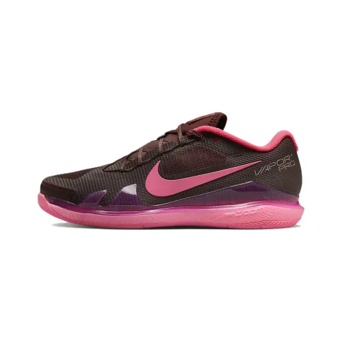 Nike Air Zoom Vapor Pro Shock Absorbers Slip-resistant Abrasion-resistant Low Top Tennis Shoes Women's Black Pink