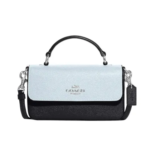 COACH Сумка из коровьей кожи спилок сумка через плечо мини-сумка женская синий и черный