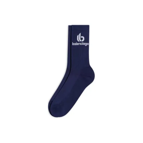 Balenciaga 1 Pack Blue Men's Mid Shin Sock