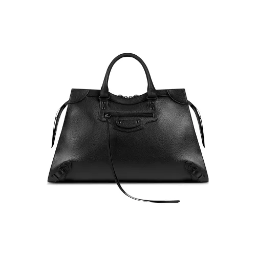 Balenciaga Neo Classic Крупный Рельеф Телячья Кожа Сумка Женская Черная