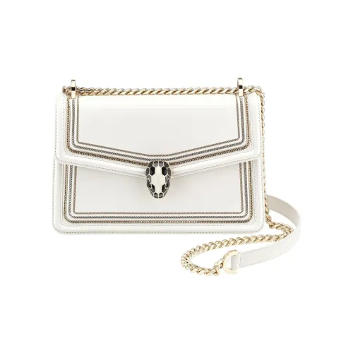 BVLGARI Serpenti Forever Series Телячья кожа Сумка через плечо Сумка на плечо Женская Белая