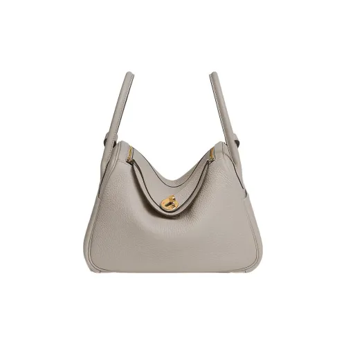 HERMES Lindy Taurillon Clemence Коровья кожа Сумка на плечо Сумка Женская 8L Beton Ледниковый белый