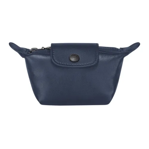 LONGCHAMP Le Pliage Cuir Овчина Пельмени Монетница Женская Синяя