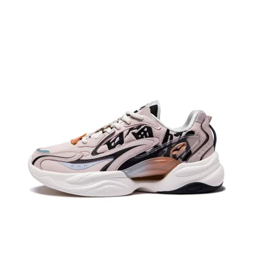 Erke Kunlun Five Elements Low Топ Беговые кроссовки Женские Розовый Серый Черный