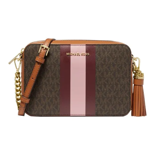 MICHAEL KORS Jet Set Кожа Camera Сумка Сумка через плечо Средняя Женская Коричневый Фуксия