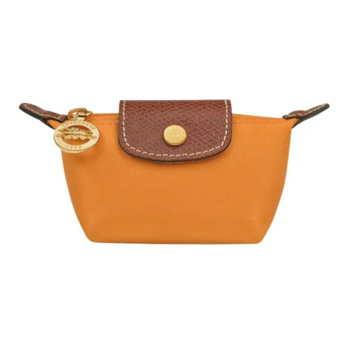 LONGCHAMP Le Pliage Холст с кожей Комбинированный Холст Сумка Кошелек для монет Стандартный Женский Оранжевый
