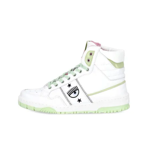 CHIARA FERRAGNI Высокие Топы Стильные Скейтбординг Женские Белые Зеленые
