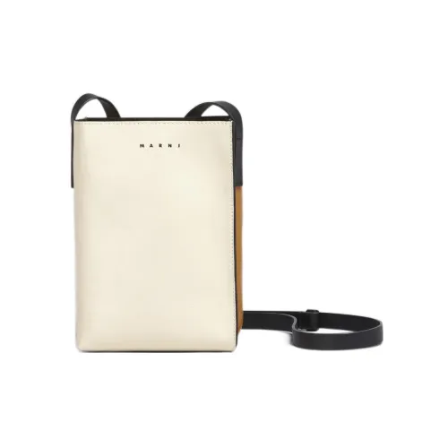 MARNI Телячья кожа Сумка через плечо Маленькая Мужская Белая Коричневая