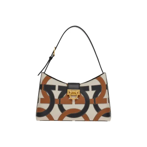 FERRAGAMO Trifolio Телячья кожа Swing Сумка Сумка через плечо Сумка Женская Белая Черная Коричневая