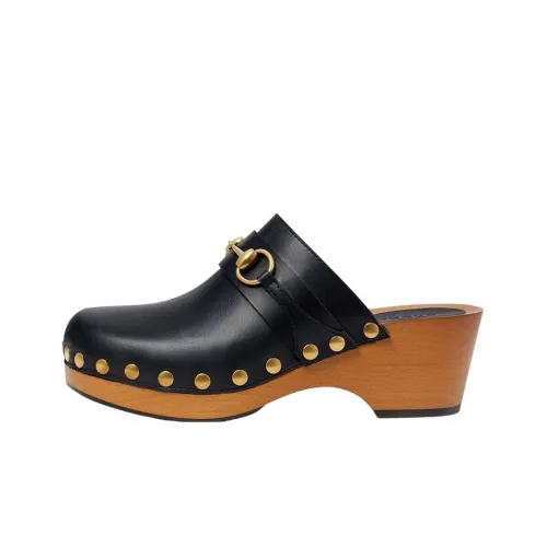 GUCCI Пряжка Horsebit Домашние тапочки Женские Черный