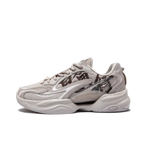 Erke Kunlun Five Elements Low Топ Беговые кроссовки Женские Серый