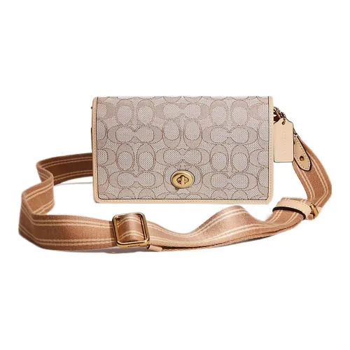 COACH Hayden Ткань с кожаными вставками Клатч Маленький Женский Айвори